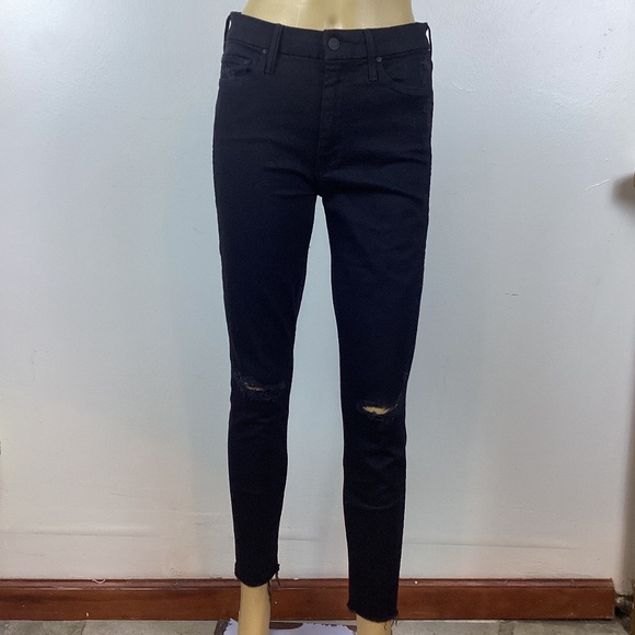 Mother Denim The Looker Guilty As Sin Ankle Fray Jean Black Size 27 - Picture 2 of 9